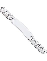 Sterling Silver Figaro ID Bracelet QFD300-8"