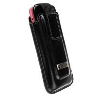 Krusell 95700 Apollo Multidapt Leather Case with SpringClip (Black Small)