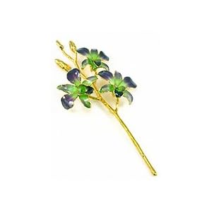 REAL FLOWER Dendrobium Orchid in Purple Green by 