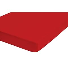 Biberna 77155/176/087 Jersey-Stretch Spannbetttuch / 180 x 200 cm - 200 x 200 cm / Farbe: rot