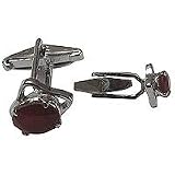 Sterling Silver Cufflinks Pair Carnelian Gemstone Men Gift Sets Indian Style