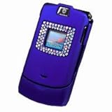 Cellet Motorola RAZR V3 Blue Rubberized Jewel Crystal Case with Multi Color ....