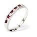 0.09 Ct Diamond & Ruby Half Eternity Ring In 9 Carat White Gold