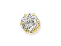 3MM CZ SINGLE SOLITAIRE STUD EARRING