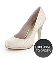 Limited Collection Fish Scale Design Platform Court Shoes