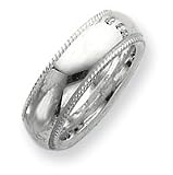 Sterling Silver 7mm Millgrain Comfort Fit Band