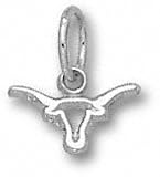 Texas Longhorns Solid Sterling Silver Pierced Longhorn 1/8'' Pendant