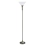 LEDU Incandescent 3-Level Torchiere, Alabaster Shade, Antique Brass Finish, 68-1/2" (Case of 2)
