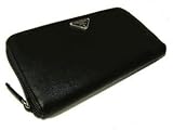 Prada - Prada Ziparound Wallet M506 - Black Saffiano Leather
