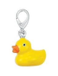 Genuine Zable (TM) Product. 925 Sterling Silver Enamel Rubber Ducky Charm Clip-on Bead Charm. 100% Satisfaction Guaranteed.