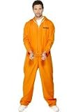 ESCAPE PRISONER CONVICT FANCY DRESS COSTUME ORANGE BOILER SUIT SIZE LARGE