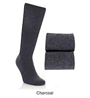 2 Pairs of Cotton Rich Freshfeet™ Long Socks with Silver Technology