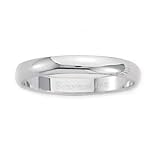 10K White Gold 3mm Domed Traditional Fit Wedding Band Ring (Sizes 4 to 8). BENCHMARK