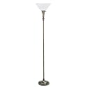 Ledu L9003 Antique brass finish torchiere with alabaster shade, 68-1/2 high