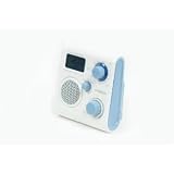 Aquabourne - Radio FM de douche. Peut être utilisée comme lecteur MP3. Peut être suspendue au mur. (Bleue)
