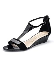 Autograph Suede Water Resistant T-Bar Wedge Shoes