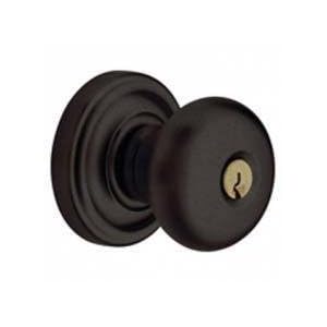 Baldwin Premium Keyed Entry 5205.402.ENTR Distressed Oil Rubbed Bronze Classic Knob by Baldwin