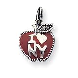 Sterling Silver I Love NY Apple Charm