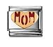 Heart w/ MOM (writing) Red Classic Enamel, Italian Charm by Nomination Charms