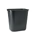 Rubbermaid Soft Molded Plastic Wastebasket, Rectangular, 7gal, Black