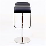 LEM Piston Style Black Leather Bar Stool