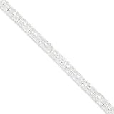 Sterling Silver 7inch Solid Polished Fancy CZ Bracelet