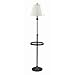 House Of Troy CL202-OB Club Collection Portable Floor Lamp with Glass Table, Oil Rubbed Bronze with White Softback Shade