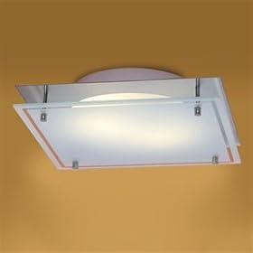 Eglo 87212A Samira, Nickel and Chrome Frosted and Clear, 2-Light Ceiling Light Fixture by Eglo