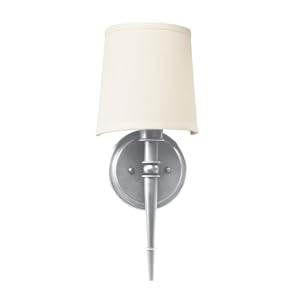 American Fluorescent MNS118SNEC Montrose Sconce, Hard Backed Linen Shade with Satin Nickel... by American Fluorescent