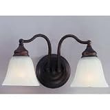 Murray Feiss Two-Light Bristol Vanity Strip, Oil Rubbed Bronze with White Alabaster Glass Shades # VS6702-ORB