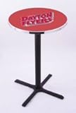Dayton Flyers (L211) 42 Tall Logo Pub Table by Holland Bar Stool Company (with Black Wrinkle Base and 28 Table Top Diameter)
