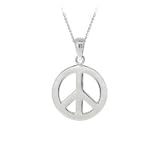 Peace-sign Pendant Sterling Silver .18stainless Steel Necklace Chain