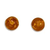 6mm Round Amber Stud Earrings