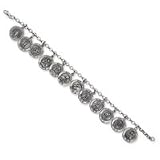 Sterling Silver 12 Saints Bracelet with 20 inch Sterling Silver chain