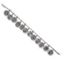 Sterling Silver 12 Saints Bracelet with 20 inch Sterling Silver chain