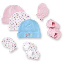 Gerber Caps, Booties and Mittens Set - Girls