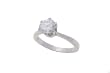 Sterling Silver Solitaire CZ 6 Prong Setting Ring