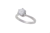 Sterling Silver Solitaire CZ 6 Prong Setting Ring