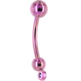 Pink Titanium Anodized ADD ON CHARM Belly Ring by 