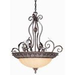 Pisces 9L Chandelier Lava Stone w  Amber Pearl Glass by Vaxcel