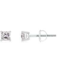 0.75 ct Solitaire Diamond Stud Earrings in White Gold
