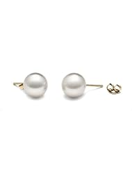 Pair of 9.0-10.0 mm, White South Sea Pearl Stud Earrings