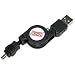 LINDY Retractable USB 2.0 Cable, USB Type A Male to Type mini-B Male, 80cm