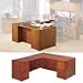92000 Series Single Pedestal Desk with Left Full-Height Pedestal, Henna Cherry - Sold as 1 Each