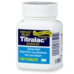 Titralac Regular Fast Relief Antacid Tablets, Spearmint  Flavor, 100-Count Bottles (Pack of 4)