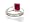14K White Gold Genuine Emerald-cut Ruby Solitaire Ring - Size 4
