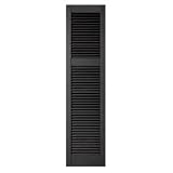 Mid-America 18 x 68 Black L4 Louvered Vinyl Exterior Shutters (Pair)