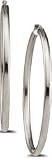 14K White Gold 50mm Polished Hoop Earrings