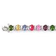 STERLING SILVER W/MULTI-COLOR CZ BRACELET 71/4"