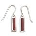 Thin Red Jasper Sterling Silver Inlay Earrings
